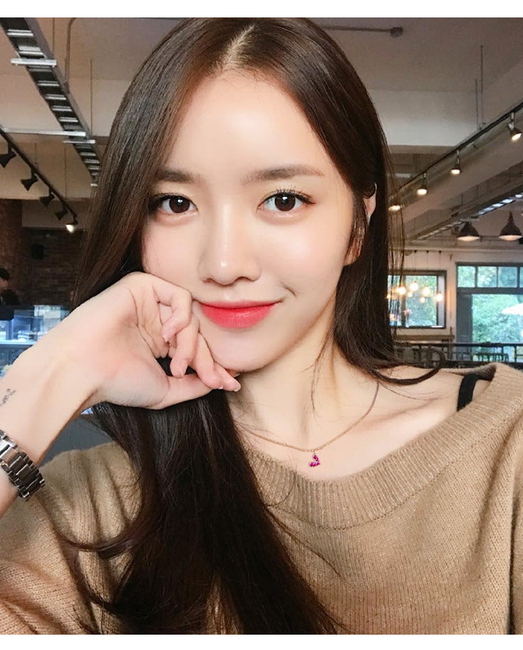 Wholesale Red Heart Pendant Clavicle Necklaces